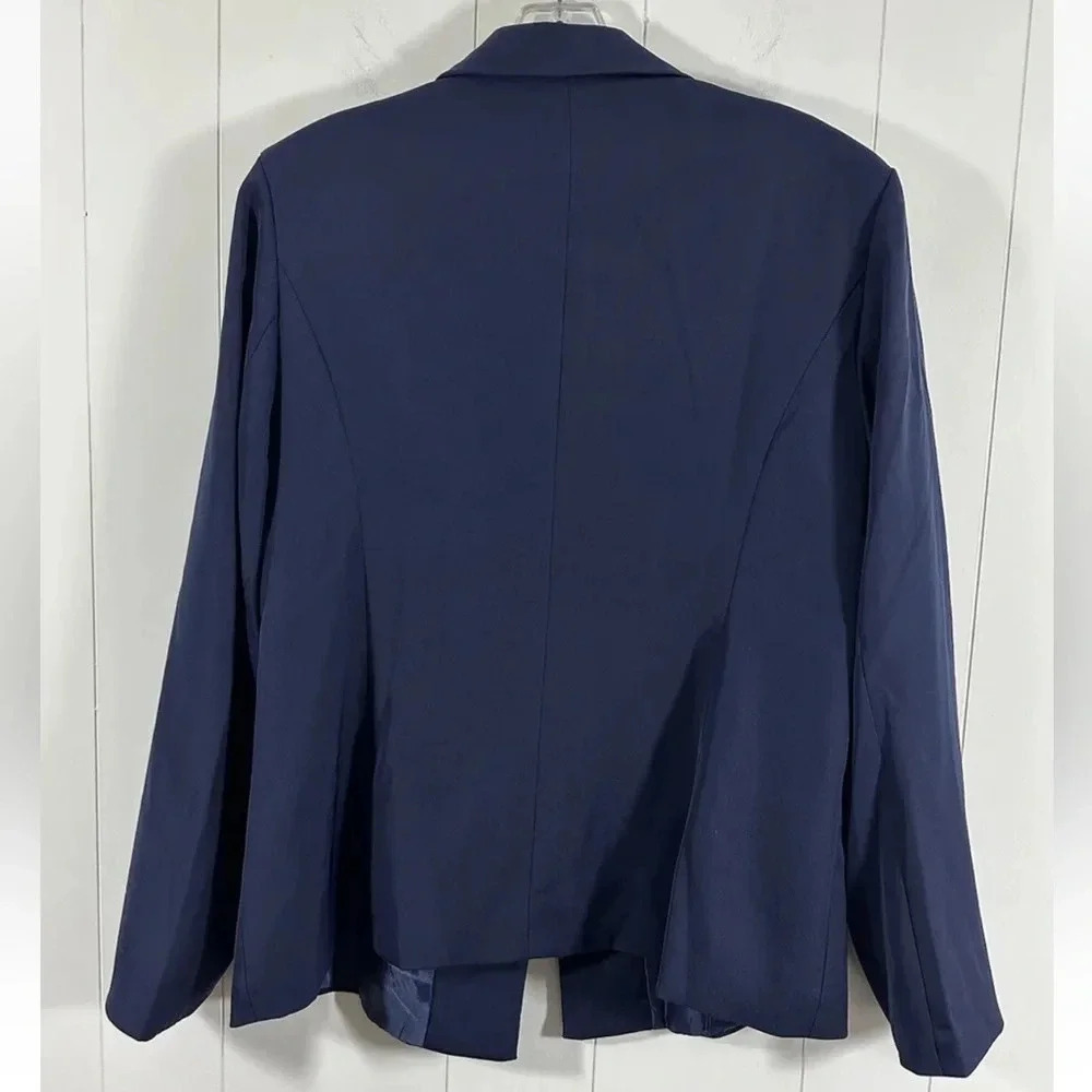 NEW MODFUL Womens Navy Blue Business Blazer Office Jacket Size Large L - Picture 4 of 5
